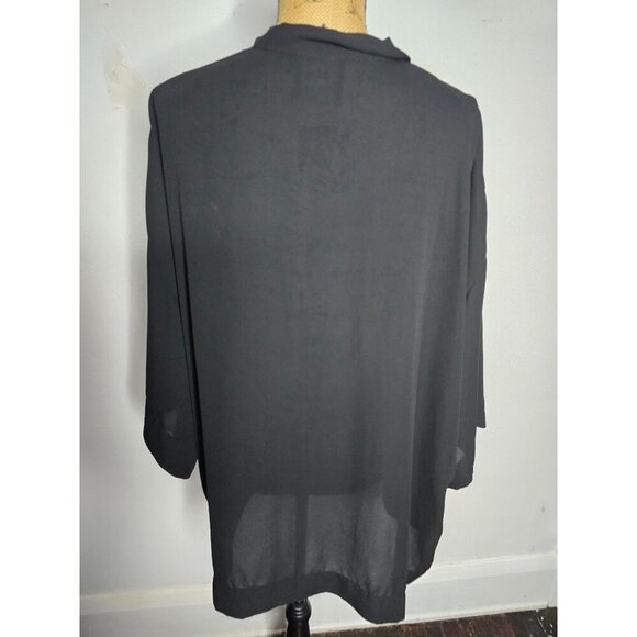 ASOS Black Semi Sheer Kimono Cardigan size 6 - Picture 3 of 9